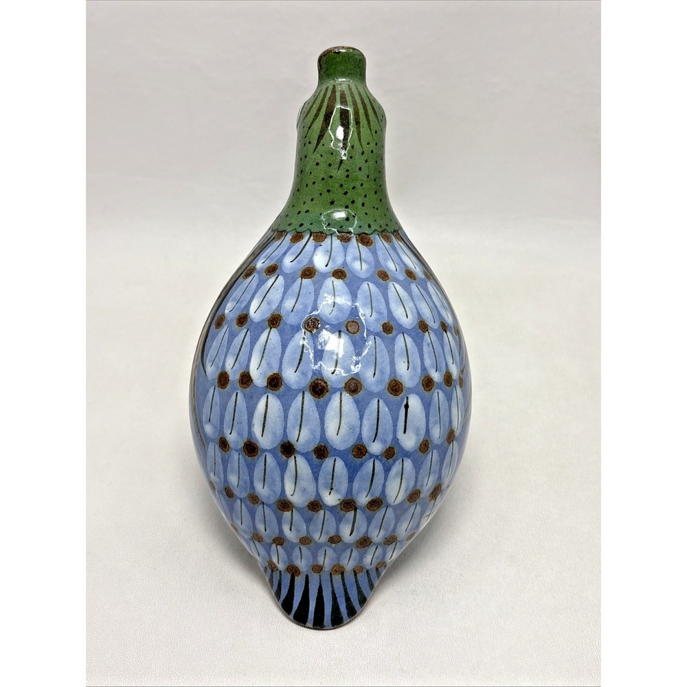 Vtg Ken Edwards El Palomar Mexico Hand Paint Pottery Quail Bird 7" Tonala Signed - Picture 4 of 7